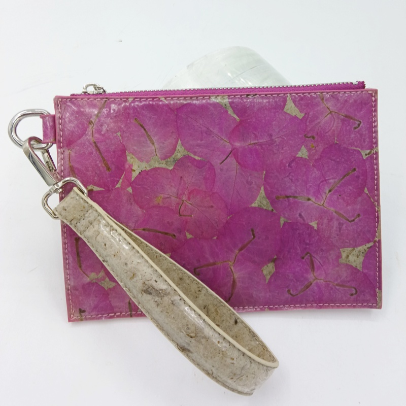 pineapple fibre and flowers bag